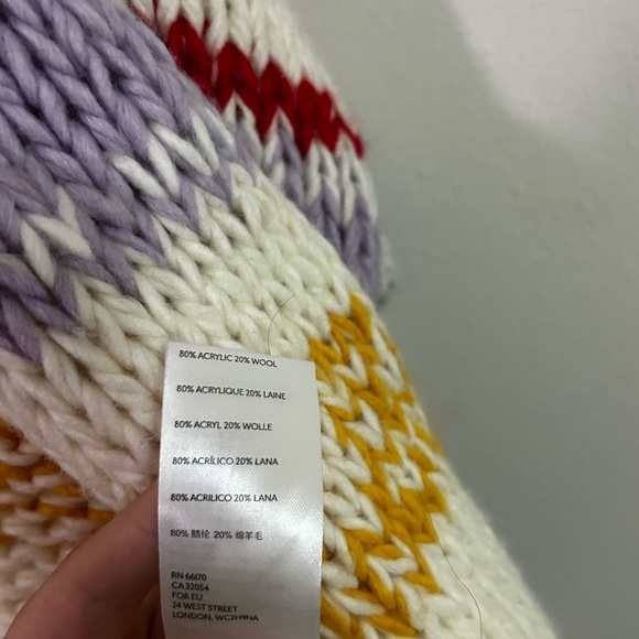 Anthropologie chunky knit colorful striped open cardigan **see description - Picture 6 of 10